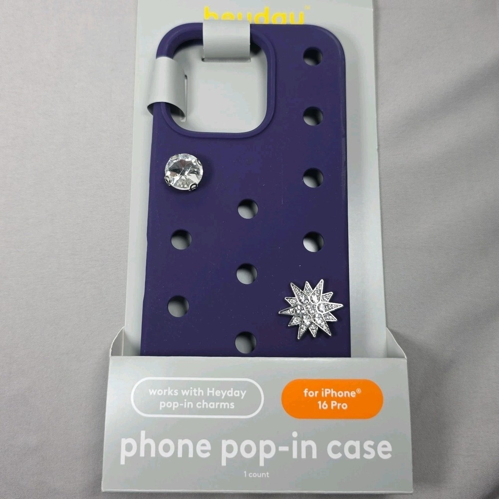 Heyday Pop In Phone Case iPhone 16 Pro Silicone Charms Blue